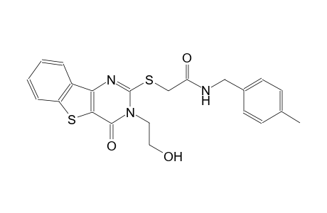 2-{[3-(2-hydroxyethyl)-4-oxo-3,4-dihydro[1]benzothieno[3,2-d]pyrimidin-2-yl]sulfanyl}-N-(4-methylbenzyl)acetamide