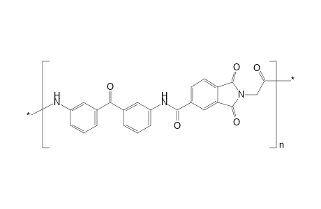 Poly(amidoimide) on the basis of n-(trimellitoyl)glycine and 3,3'-diaminobenzophenone (sample 3h-1)