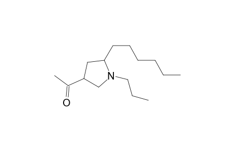 Ethanone, 1-(5-hexyl-1-propyl-3-pyrrolidinyl)-, cis-