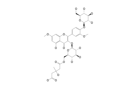 7,3'-DI-O-METHYLQUERCETIN-4'-O-BETA-D-GLUCOPYRANOSYL-3-O-[(6'''-(3-HYDROXY-3-METHYLGLUTAROYL)]-ALPHA-D-GLUCOPYRANOSIDE