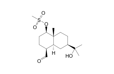(1.alpha.,4.alpha.,4a.alpha.,7.beta.,8a.beta.)-(+-)-Decahydro-7-(1-hydroxy-1-methylethyl)-4a-methyl-4-[(methylsulfonyl)oxy]-1-naphthalenecarboxldehyde