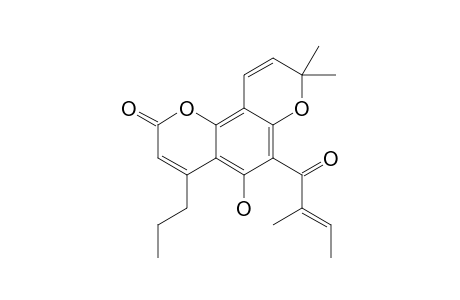 5-Hydroxy-8,8-dimethyl-6-[(E)-2-methylbut-2-enoyl]-4-propyl-2H,8H-benzo[1,2-b:3,4-b']dipyran-2-one