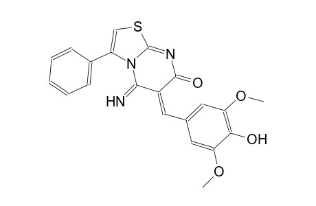 (6Z)-6-(4-hydroxy-3,5-dimethoxybenzylidene)-5-imino-3-phenyl-5,6-dihydro-7H-[1,3]thiazolo[3,2-a]pyrimidin-7-one