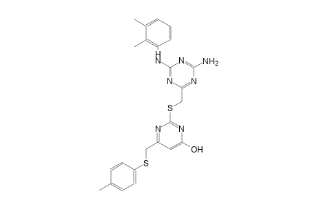 2-({[4-amino-6-(2,3-dimethylanilino)-1,3,5-triazin-2-yl]methyl}sulfanyl)-6-{[(4-methylphenyl)sulfanyl]methyl}-4-pyrimidinol