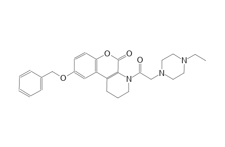 9-(benzyloxy)-4-[(4-ethyl-1-piperazinyl)acetyl]-1,2,3,4-tetrahydro-5H-chromeno[3,4-b]pyridin-5-one