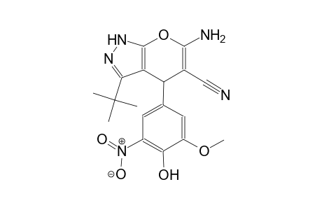 pyrano[2,3-c]pyrazole-5-carbonitrile, 6-amino-3-(1,1-dimethylethyl)-1,4-dihydro-4-(4-hydroxy-3-methoxy-5-nitrophenyl)-