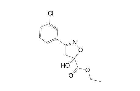 Ethyl 4,5-dihydro-5-hydroxy-3-(3-chlorophenyl)isoxazole-5-carboxylate