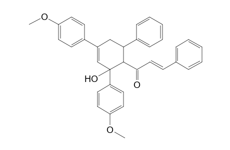 (E)-1-[2,4-bis(4-methoxyphenyl)-2-oxidanyl-6-phenyl-cyclohex-3-en-1-yl]-3-phenyl-prop-2-en-1-one