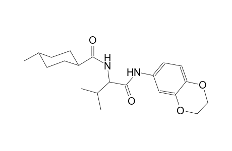 cyclohexanecarboxamide, N-[1-[[(2,3-dihydro-1,4-benzodioxin-6-yl)amino]carbonyl]-2-methylpropyl]-4-methyl-