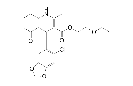 3-quinolinecarboxylic acid, 4-(6-chloro-1,3-benzodioxol-5-yl)-1,4,5,6,7,8-hexahydro-2-methyl-5-oxo-, 2-ethoxyethyl ester