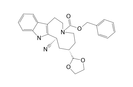 3-BENZYLOXYCARBONYL-6-[2-(1,3-DIOXOLANYL)]-2,3,4,5,6,7,8,9-OCTAHYDRO-1-H-AZECINO-[5.4-B]-INDOLE-8-CARBONITRILE