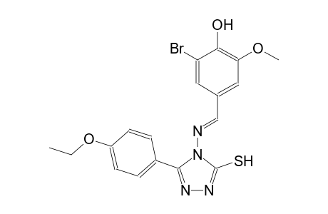 2-bromo-4-((E)-{[3-(4-ethoxyphenyl)-5-sulfanyl-4H-1,2,4-triazol-4-yl]imino}methyl)-6-methoxyphenol