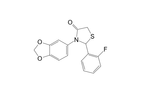 3-(Benzo[d][1,3]dioxol-5-yl)-2-(2-fluorophenyl)thiazolidin-4-one