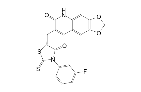 [1,3]dioxolo[4,5-g]quinolin-6(5H)-one, 7-[(E)-[3-(3-fluorophenyl)-4-oxo-2-thioxo-5-thiazolidinylidene]methyl]-