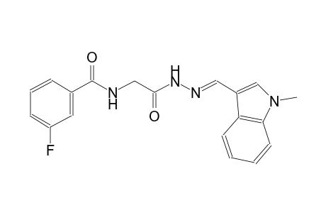 acetic acid, [(3-fluorobenzoyl)amino]-, 2-[(E)-(1-methyl-1H-indol-3-yl)methylidene]hydrazide
