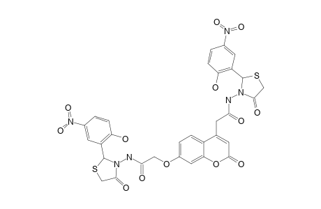 #5J;N-[2-(2-HYDROXY-5-NITROPHENYL)-4-OXO-THIAZOLIDIN-3-YL]-2-[4-[[2-(2-HYDROXY-5-NITROPHENYL)-4-OXO-THIAZOLIDIN-3-YLCARBAMOYL]-METHYL]-2-OXO-2H-CHROMEN-
