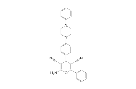 2-amino-6-phenyl-4-(4-(4-phenylpiperazin-1-yl)phenyl)-4H-pyran-3,5-dicarbonitrile
