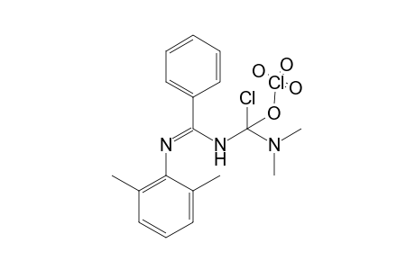 1-Chloro-4-(2',6'-dimethylphenyl)-1-dimethylamino-3-phenyl-2,4-diazabut-3-en-1-ylium perchlorate