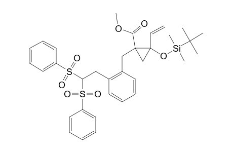 METHYL-1-[2-[2,2-DI-(PHENYLSULFONYL)-ETHYL]-BENZYL]-T-2-TERT.-BUTYLDIMETHYLSILOXY-C-2-VINYL-R-1-CYCLOPROPANECARBOXYLATE