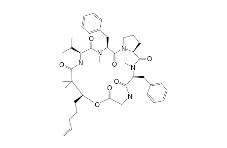 COCOSAMIDE_A;1,6-ANHYDRO-[DHOEA-VAL-N-ME-PHE-(1)-PRO-N-ME-PHE-(2)-GLY]