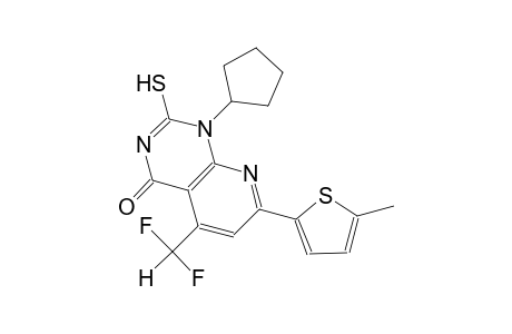 pyrido[2,3-d]pyrimidin-4(1H)-one, 1-cyclopentyl-5-(difluoromethyl)-2-mercapto-7-(5-methyl-2-thienyl)-