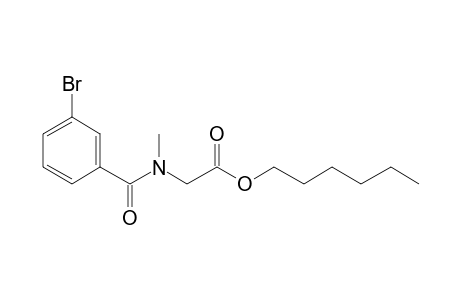 Sarcosine, N-(3-bromobenzoyl)-, hexyl ester