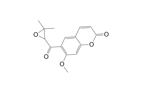 2H-1-Benzopyran-2-one, 6-[(3,3-dimethyloxiranyl)carbonyl]-7-methoxy-, (-)-