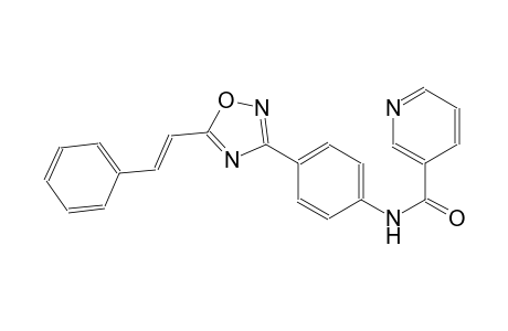 N-(4-{5-[(E)-2-phenylethenyl]-1,2,4-oxadiazol-3-yl}phenyl)nicotinamide
