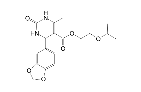 2-isopropoxyethyl 4-(1,3-benzodioxol-5-yl)-6-methyl-2-oxo-1,2,3,4-tetrahydro-5-pyrimidinecarboxylate