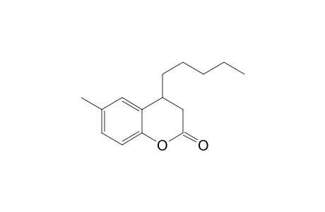 2H-1-Benzopyran-2-one, 3,4-dihydro-6-methyl-4-pentyl-