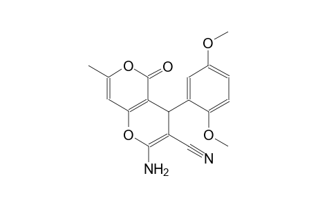 2-amino-4-(2,5-dimethoxyphenyl)-7-methyl-5-oxo-4H,5H-pyrano[4,3-b]pyran-3-carbonitrile