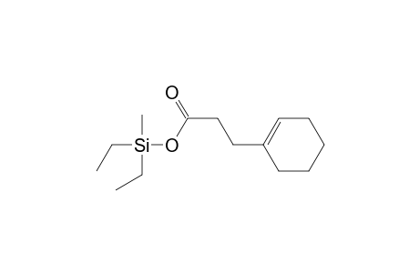 1-Cyclohexene-1-propanoic acid, diethylmethylsilyl ester
