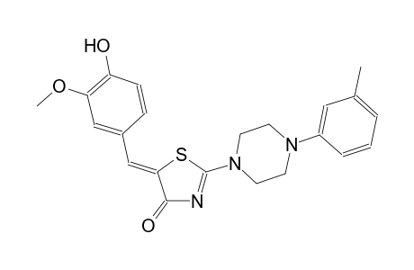(5Z)-5-(4-hydroxy-3-methoxybenzylidene)-2-[4-(3-methylphenyl)-1-piperazinyl]-1,3-thiazol-4(5H)-one