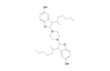1,4-Bis[5-hydroxy-3-(1-methylhexyl)-2,3-dihydrobenzofuryl]piperazine