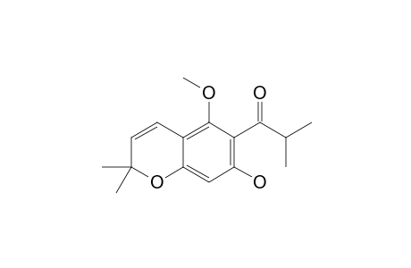7-HYDROXY-6-ISOBUTYRYL-5-METHOXY-2,2-DIMETHYLBENZOPYRAN