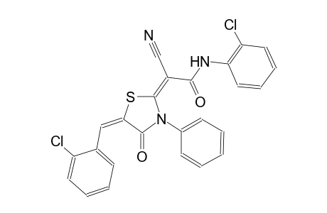 (2E)-2-[(5E)-5-(2-chlorobenzylidene)-4-oxo-3-phenyl-1,3-thiazolidin-2-ylidene]-N-(2-chlorophenyl)-2-cyanoethanamide