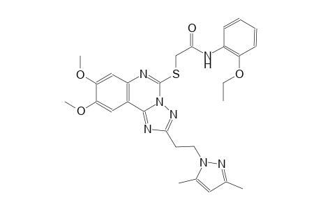 2-({2-[2-(3,5-dimethyl-1H-pyrazol-1-yl)ethyl]-8,9-dimethoxy[1,2,4]triazolo[1,5-c]quinazolin-5-yl}sulfanyl)-N-(2-ethoxyphenyl)acetamide