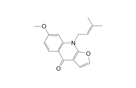 Furo[2,3-b]quinolin-4(9H)-one, 7-methoxy-9-(3-methyl-2-butenyl)-