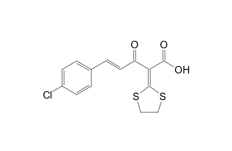 (E)-5-(4-chlorophenyl)-2-(1,3-dithiolan-2-ylidene)-3-keto-pent-4-enoic acid