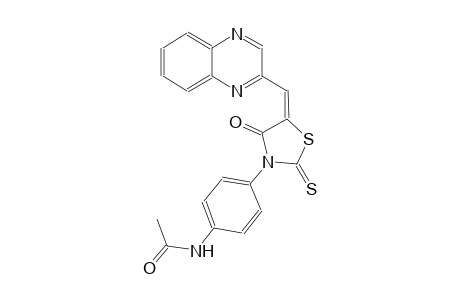 acetamide, N-[4-[(5E)-4-oxo-5-(2-quinoxalinylmethylene)-2-thioxothiazolidinyl]phenyl]-