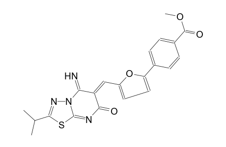 benzoic acid, 4-[5-[(Z)-(5-imino-2-(1-methylethyl)-7-oxo-5H-[1,3,4]thiadiazolo[3,2-a]pyrimidin-6(7H)-ylidene)methyl]-2-furanyl]-, methyl ester