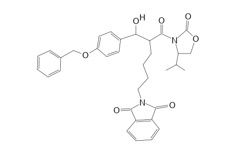 2-[5-[[4-(benzyloxy)phenyl]-hydroxy-methyl]-6-(4-isopropyl-2-keto-oxazolidin-3-yl)-6-keto-hexyl]isoindoline-1,3-quinone