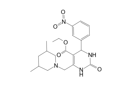 6-[(3,5-dimethyl-1-piperidinyl)methyl]-4-(3-nitrophenyl)-2-oxo-3,4-dihydro-1H-pyrimidine-5-carboxylic acid ethyl ester