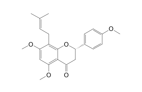 MEPUBERIN;(S)-2,3-DIHYDRO-5,7-DIMETHOXY-2-(4-METHOXYPHENYL)-8-(3-METHYL-2-BUTENYL)-4H-1-BENZOPYRAN-4-ONE