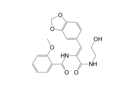 N-((Z)-2-(1,3-benzodioxol-5-yl)-1-{[(2-hydroxyethyl)amino]carbonyl}ethenyl)-2-methoxybenzamide