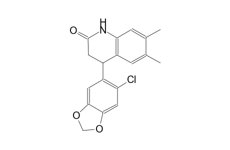 2(1H)-quinolinone, 4-(6-chloro-1,3-benzodioxol-5-yl)-3,4-dihydro-6,7-dimethyl-