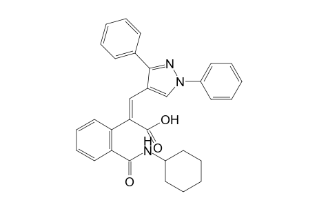 (Z)-2-(2-(cyclohexylcarbamoyl)phenyl)-3-(1,3-diphenyl-1H-pyrazol-4-yl)acrylic acid