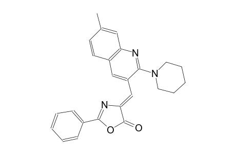 5(4H)-oxazolone, 4-[[7-methyl-2-(1-piperidinyl)-3-quinolinyl]methylene]-2-phenyl-, (4Z)-