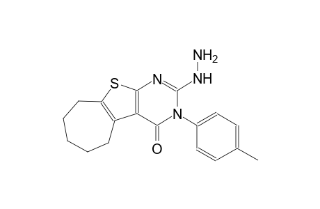 2-hydrazino-3-(4-methylphenyl)-3,5,6,7,8,9-hexahydro-4H-cyclohepta[4,5]thieno[2,3-d]pyrimidin-4-one