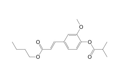 2-Propenoic acid, 3-[3-methoxy-4-(2-methyl-1-oxopropoxy)phenyl]-, butyl ester